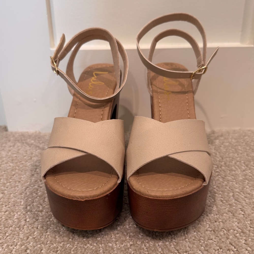 Lulus Galilea off-white platform sandals